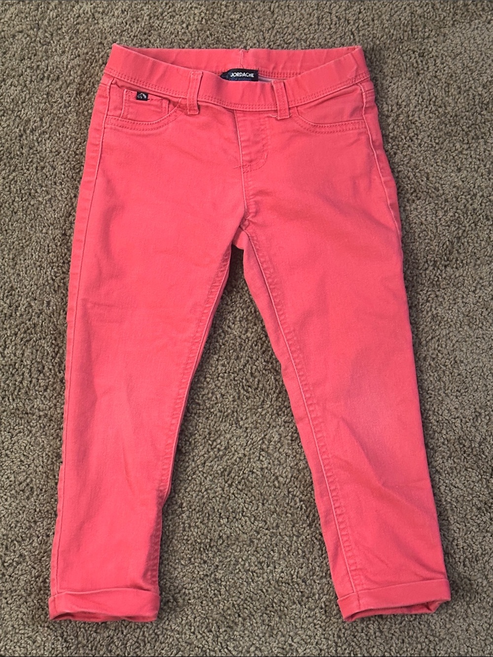 Jordache Coral-Red Skinny Jeans for Kids